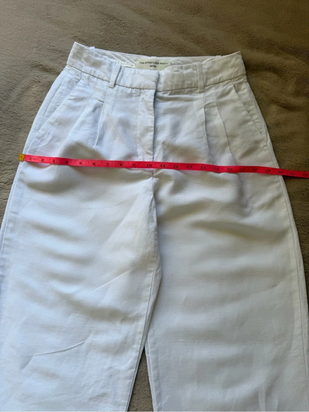 Aritzia The Effortless Pant White Linen Lyocell Wide Leg Pleated Pants